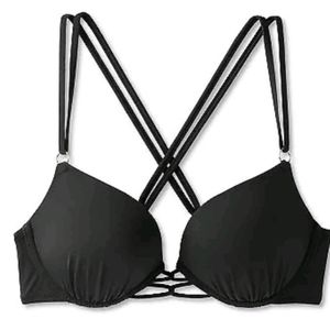 Women's Push-Up Double Strap Bikini Top - Shade & Shore Black